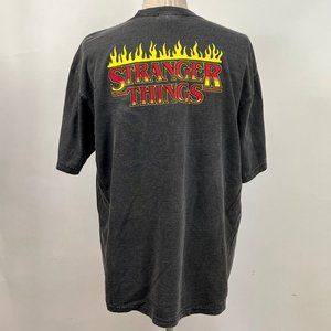 PacSun x Stranger Things T-Shirt "Fire Logo" Mineral Black